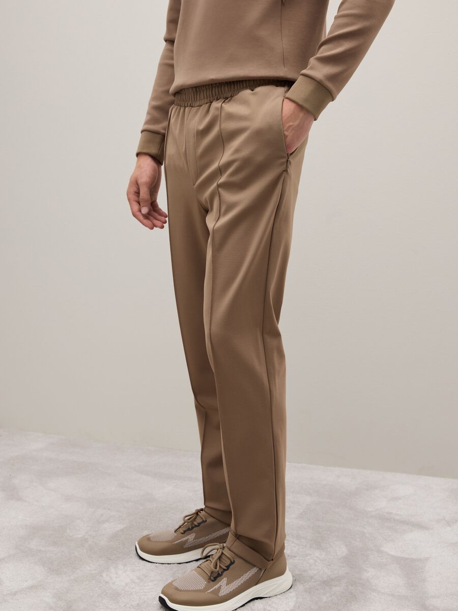 Brown Regular Fit Trousers_3