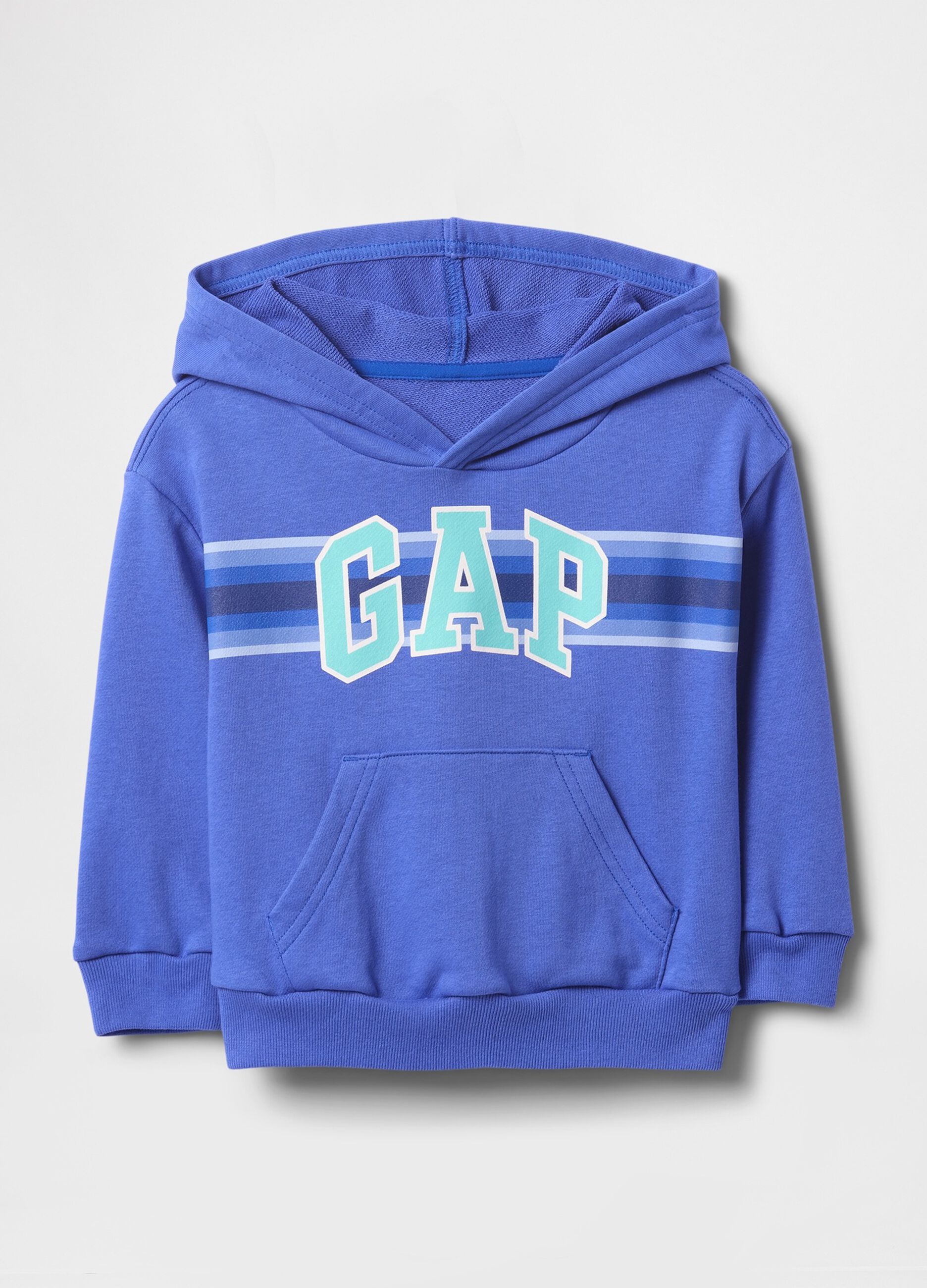 French terry sweatshirt with hood and logo print