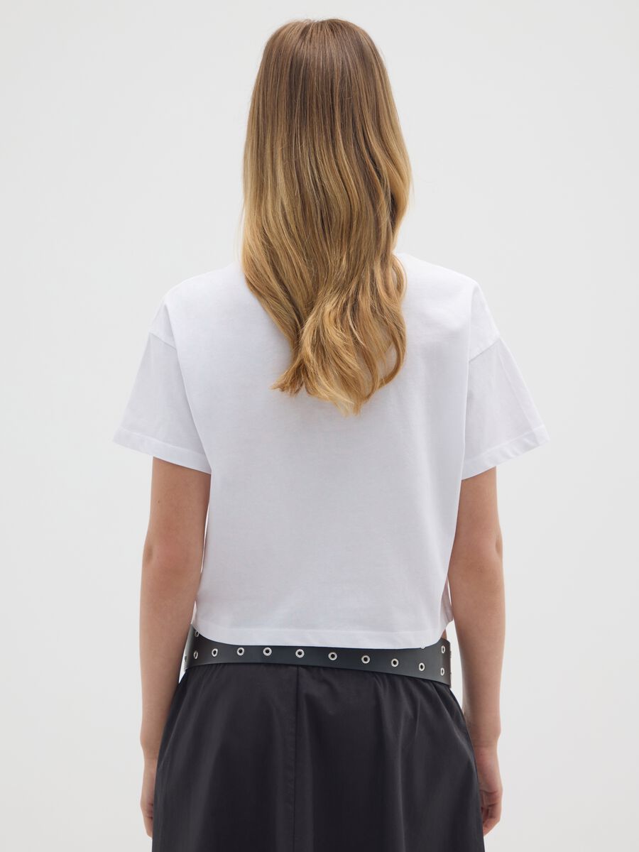 White pure cotton regular fit t-shirt with chicks_2
