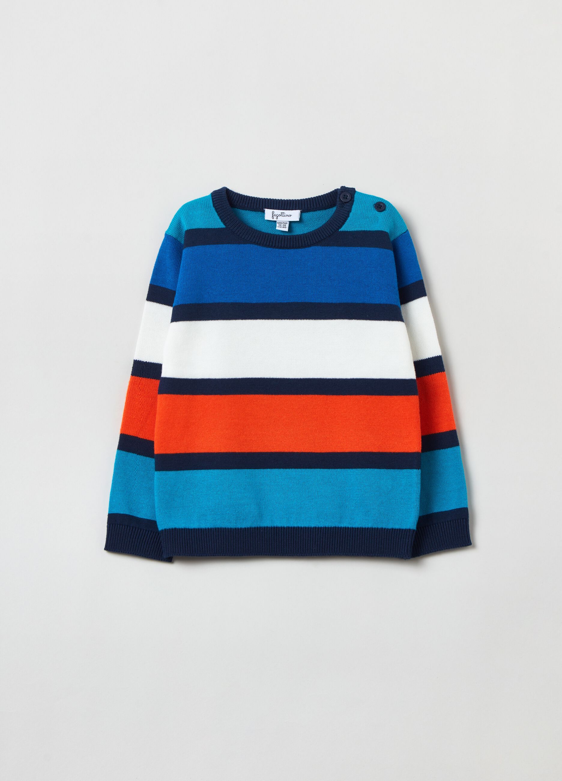 Pullover in cotone a righe _0