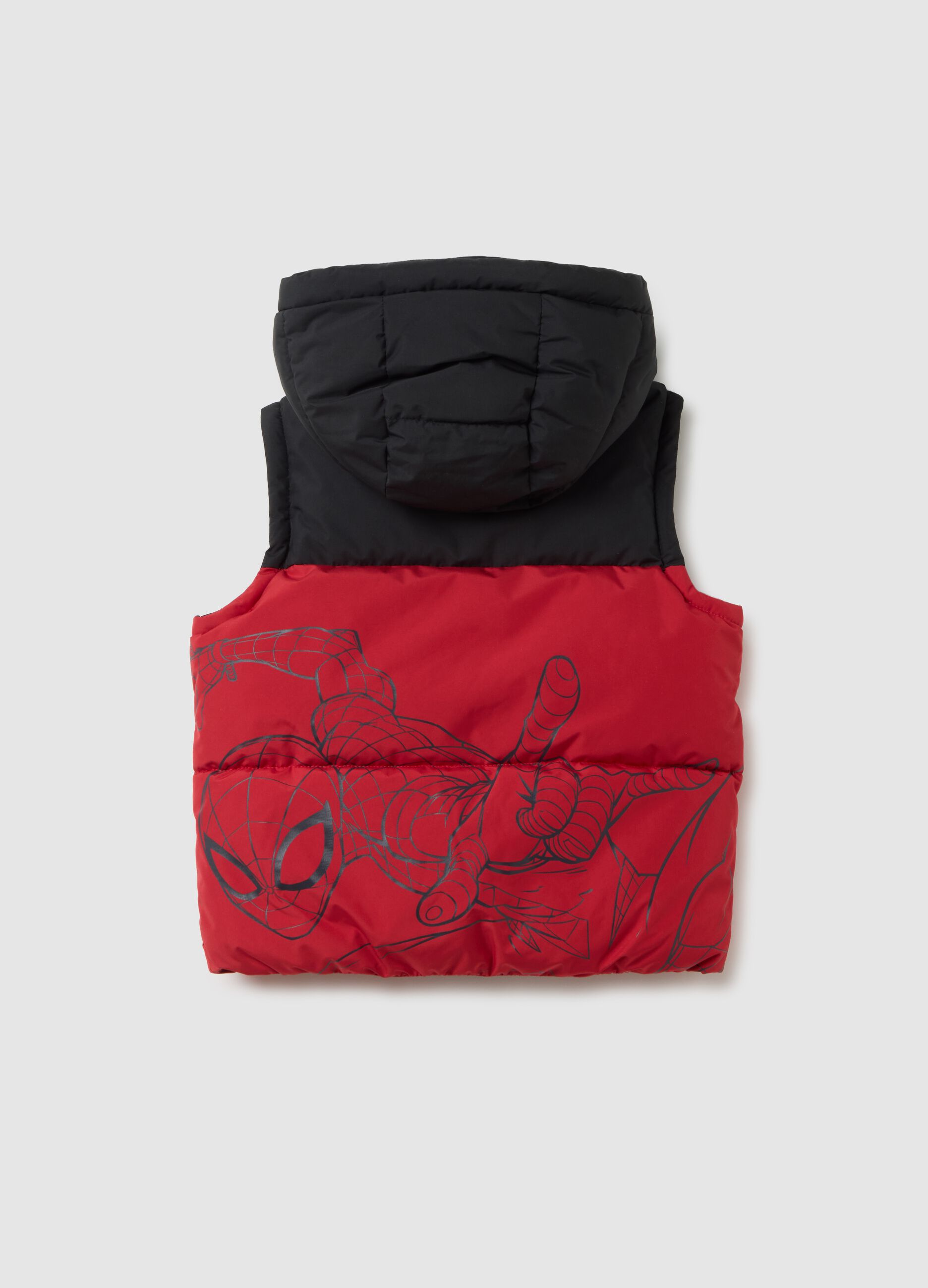 Regular fit children's red gilet with Spider-Man print