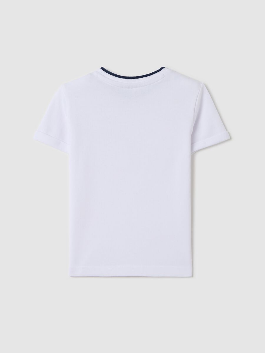 White organic cotton T-shirt with welt pocket_1