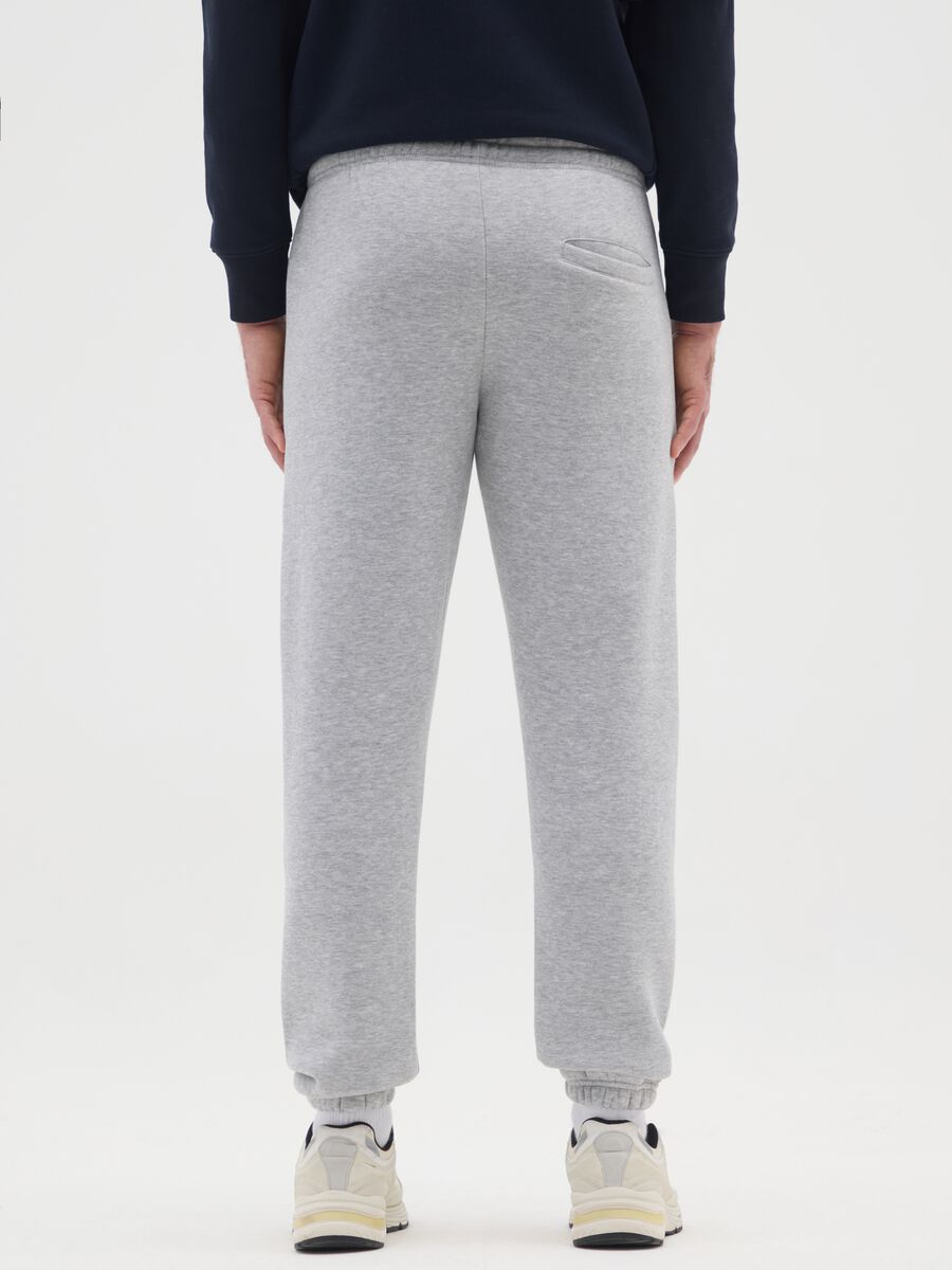 Grey jogger trousers in cotton blend_2