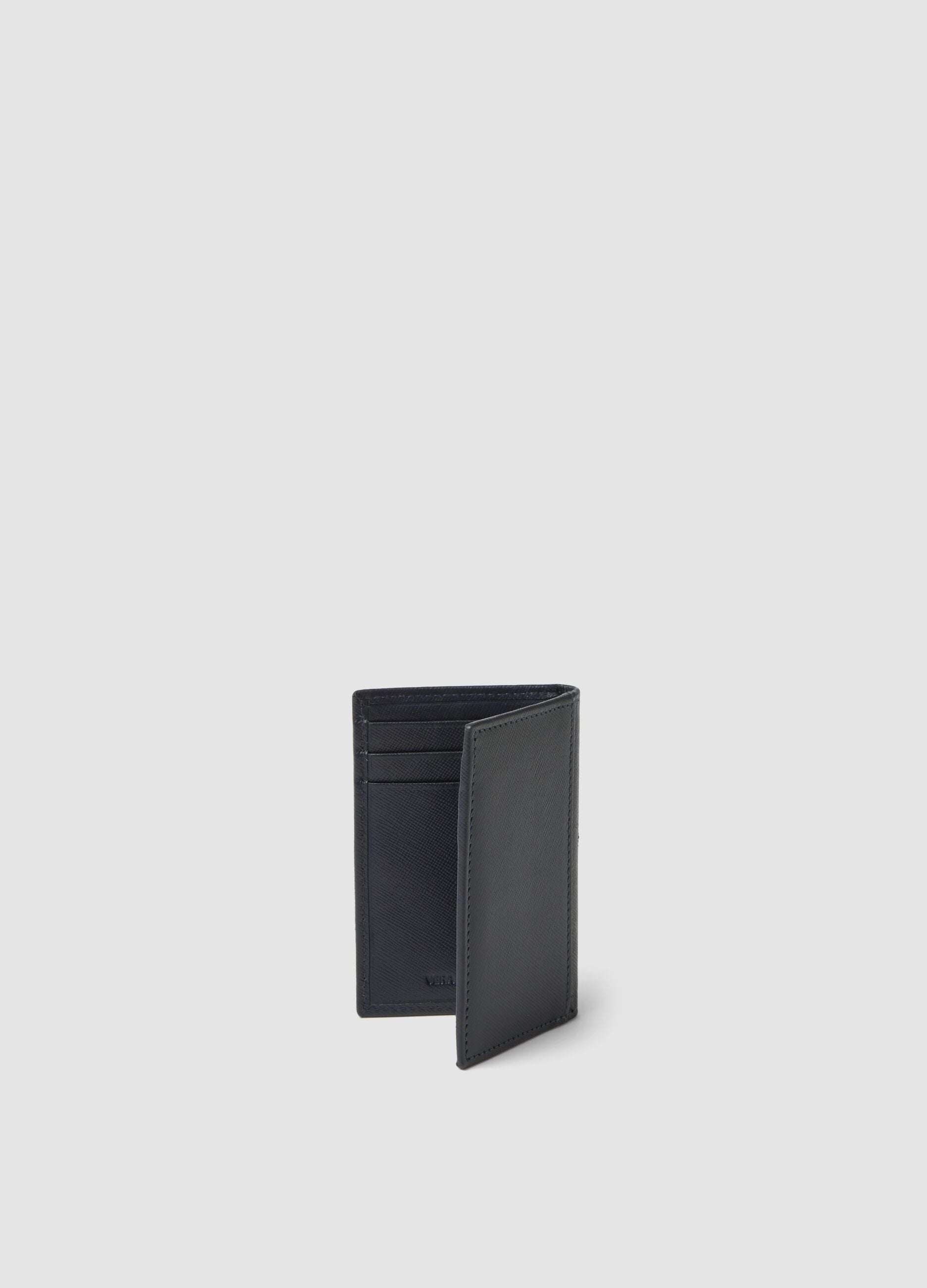 Blue genuine leather wallet