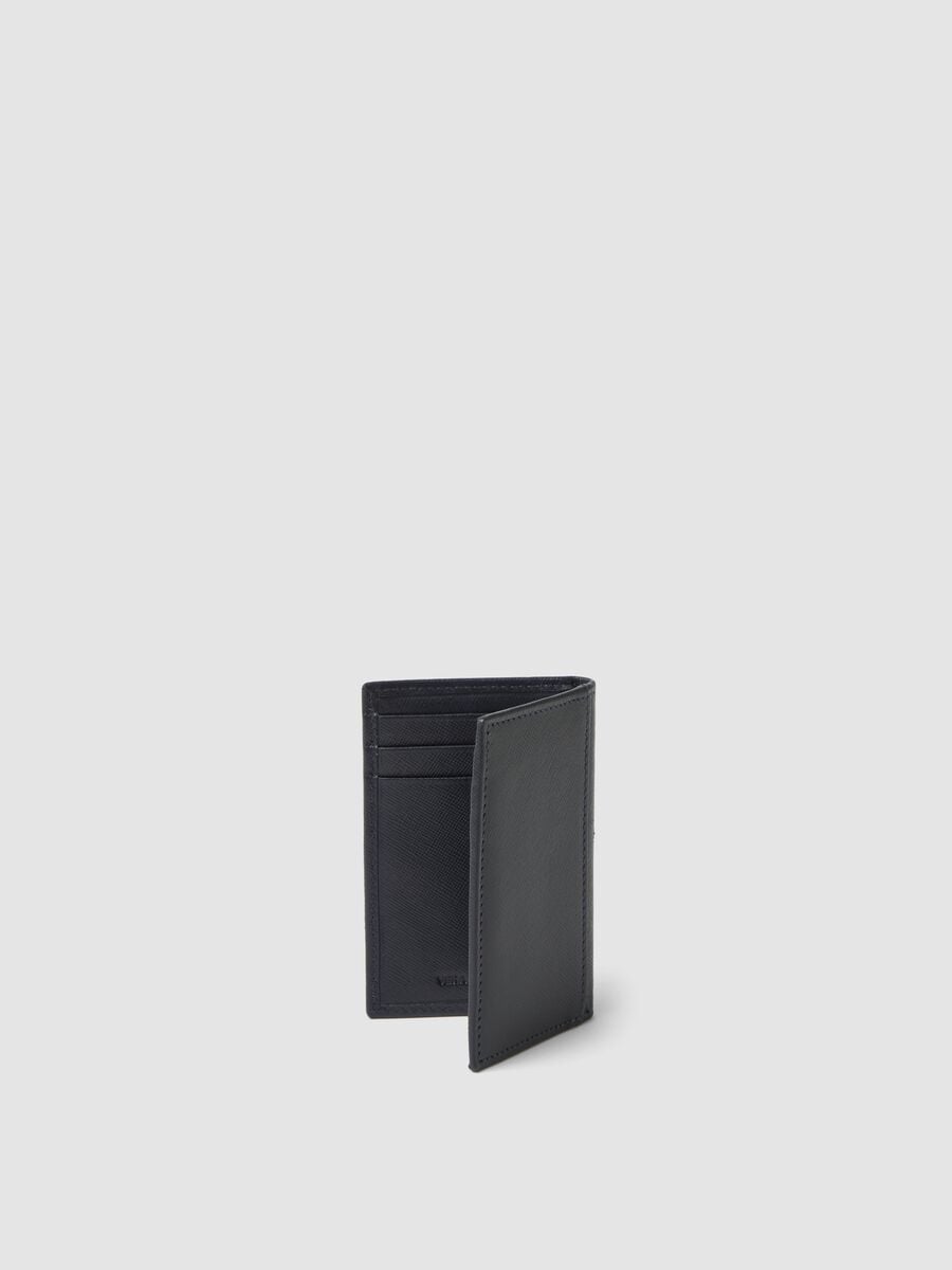 Blue genuine leather wallet_1