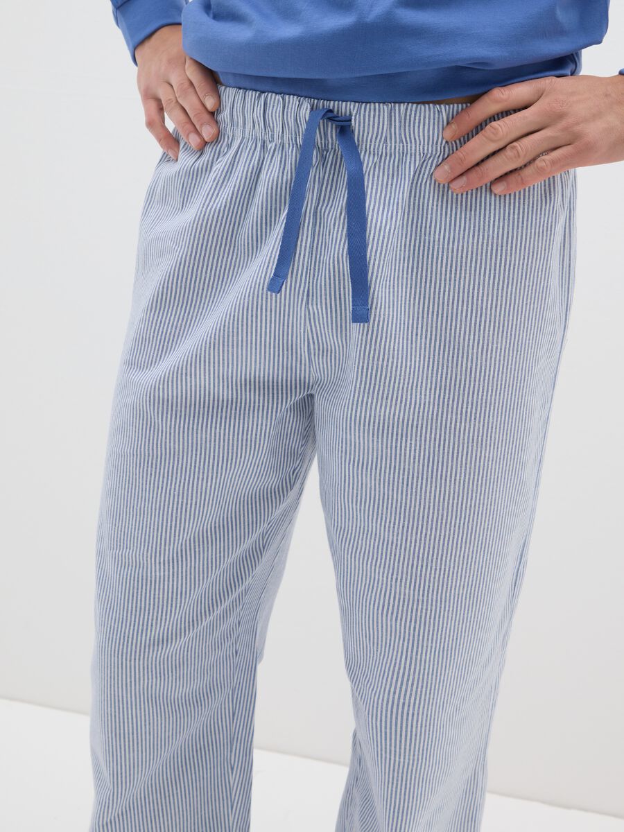 Blue and Grey Pyjamas in Pure Cotton_3