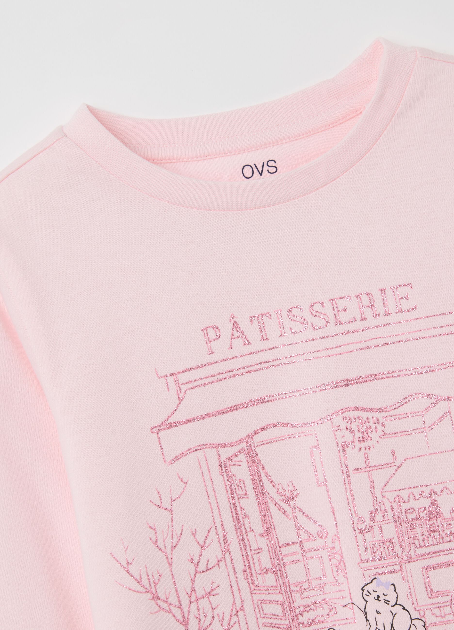 Girls' Pink Pure Cotton Regular Fit T-Shirt