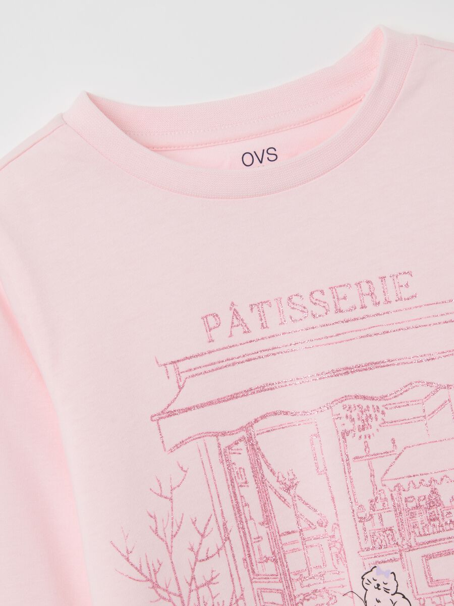 Girls' Pink Pure Cotton Regular Fit T-Shirt_2