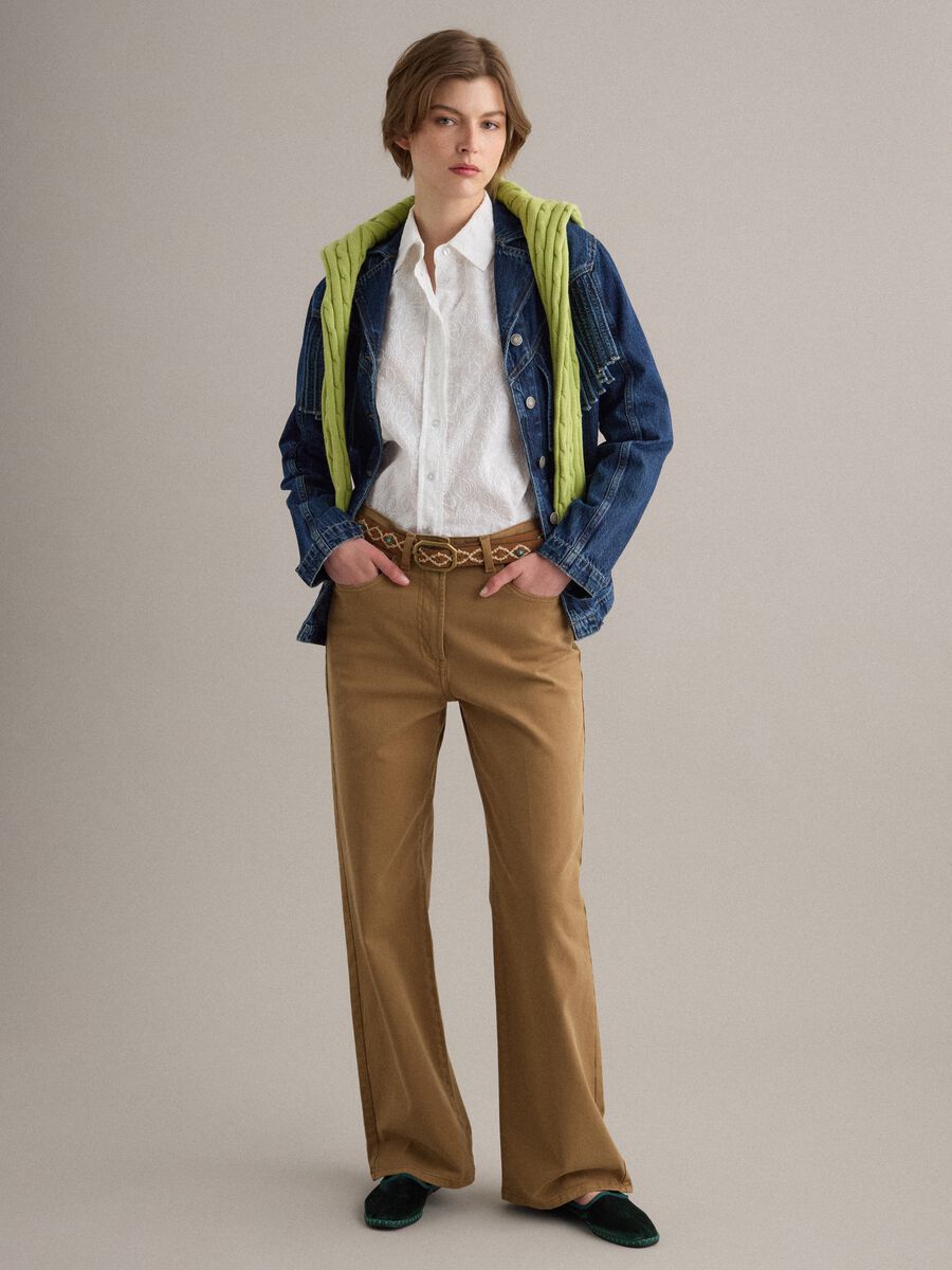 Pure cotton denim jacket regular fit with fringes_1