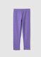 Girls' purple stretch cotton skinny fit leggings with stars_0