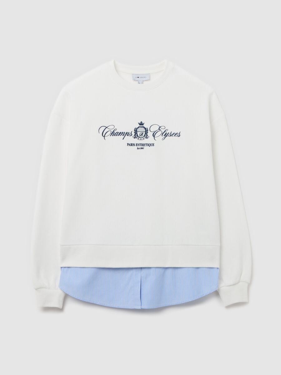 White sweatshirt with "Champs Elysees" embroidery_4