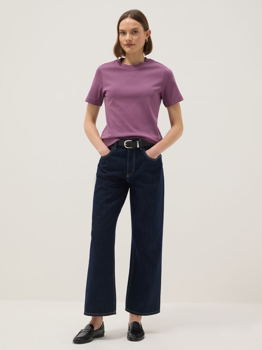Purple pure cotton relaxed fit T-shirt_1