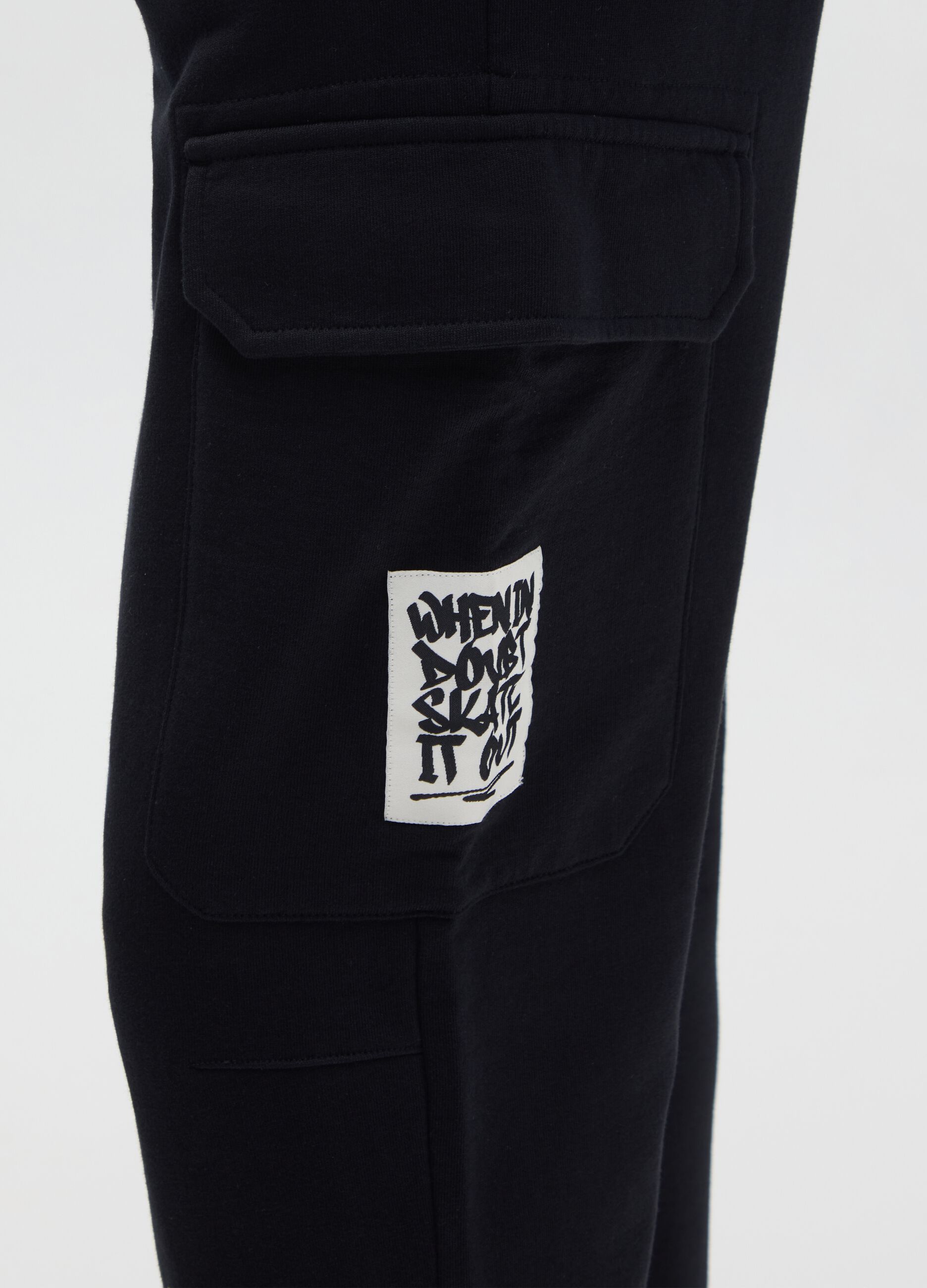 Joggers cargo in cotone con coulisse