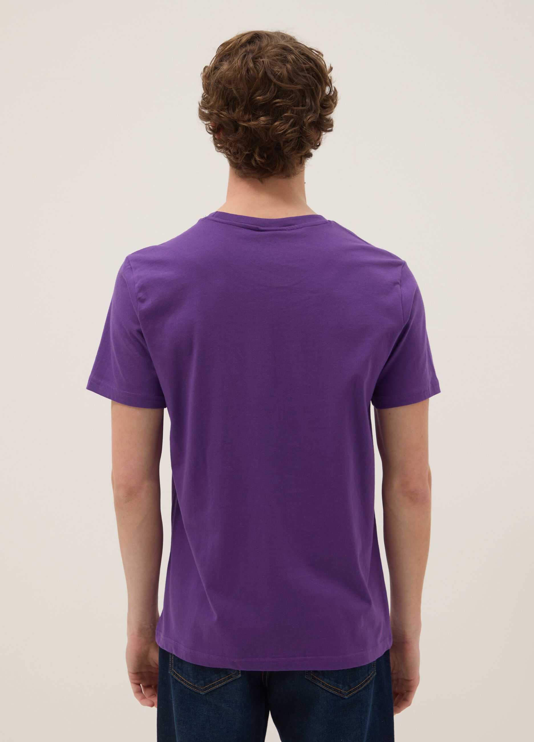 Purple Hard Rock Cafe logo T-shirt in pure cotton, regular fit