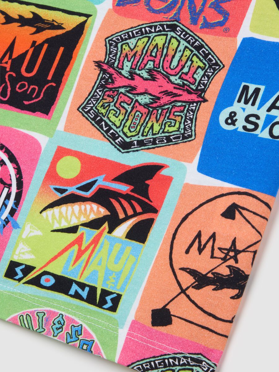 Short Sleeve T-Shirt with Colourful Maui & Sons Print_3