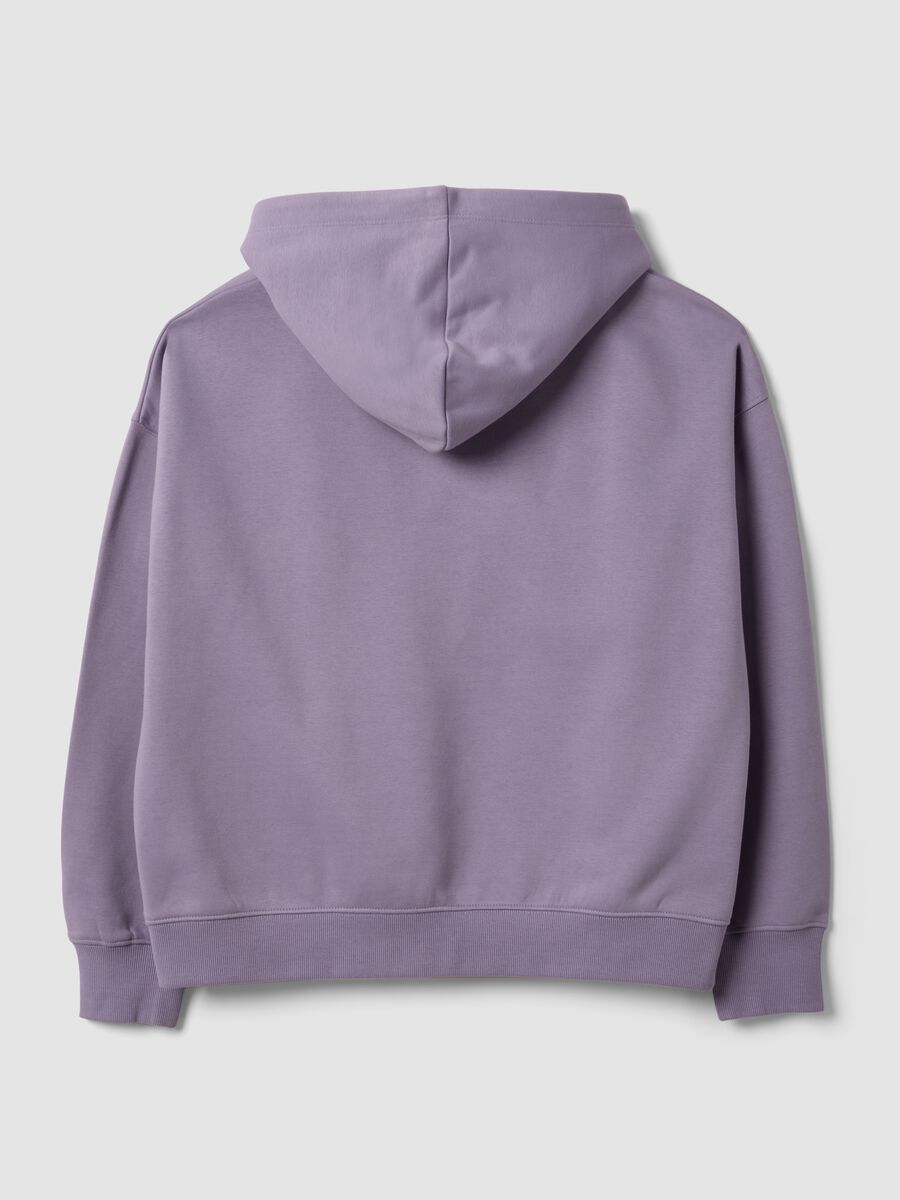 Felpa viola in misto cotone con cappuccio regular fit_6