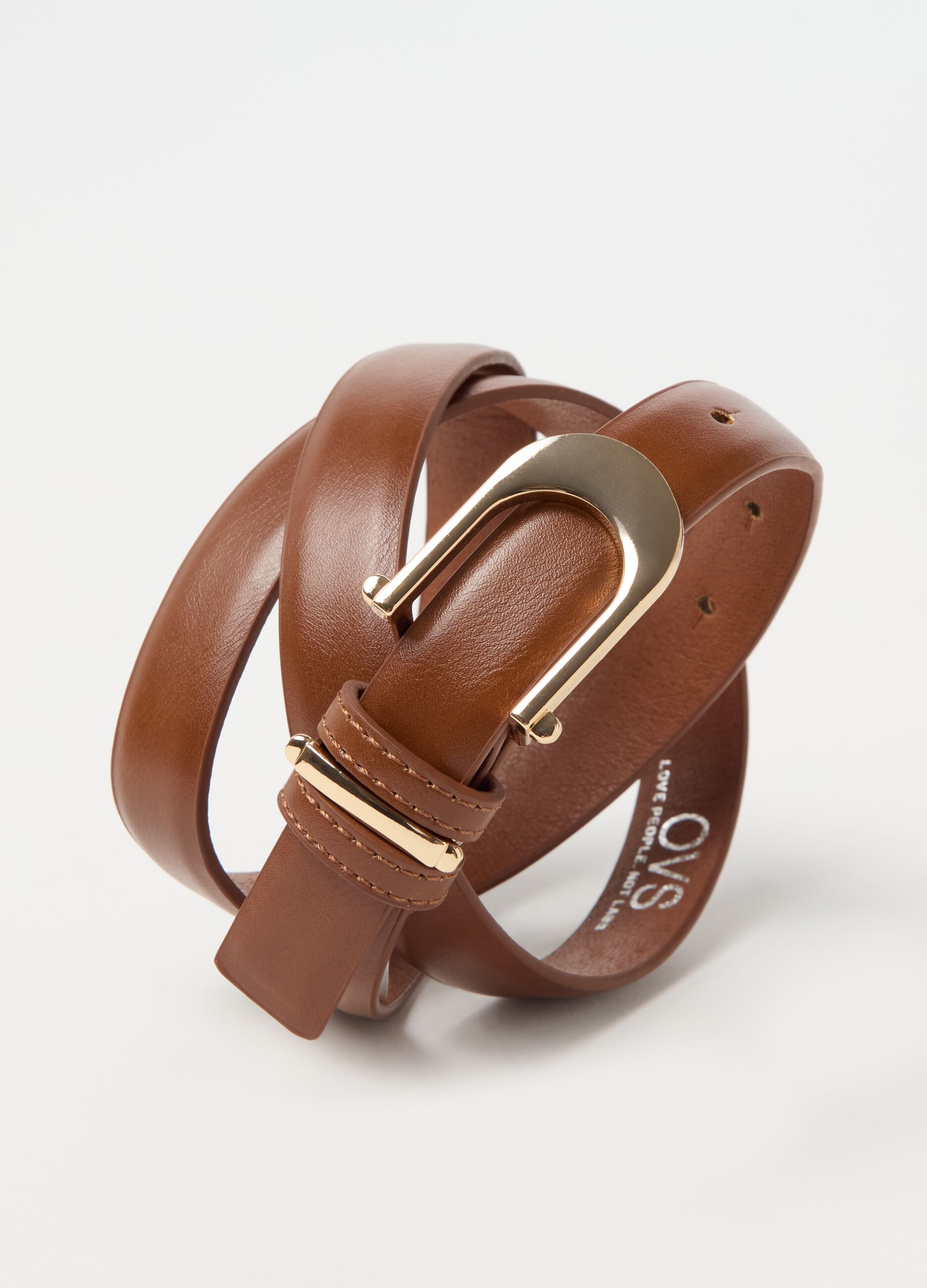 Belt with buckle and metal detail