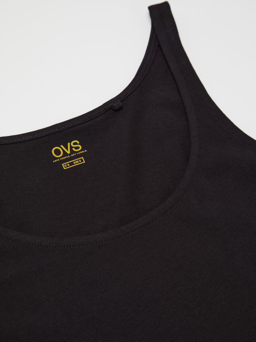 Canottiera basic in cotone stretch nera_5