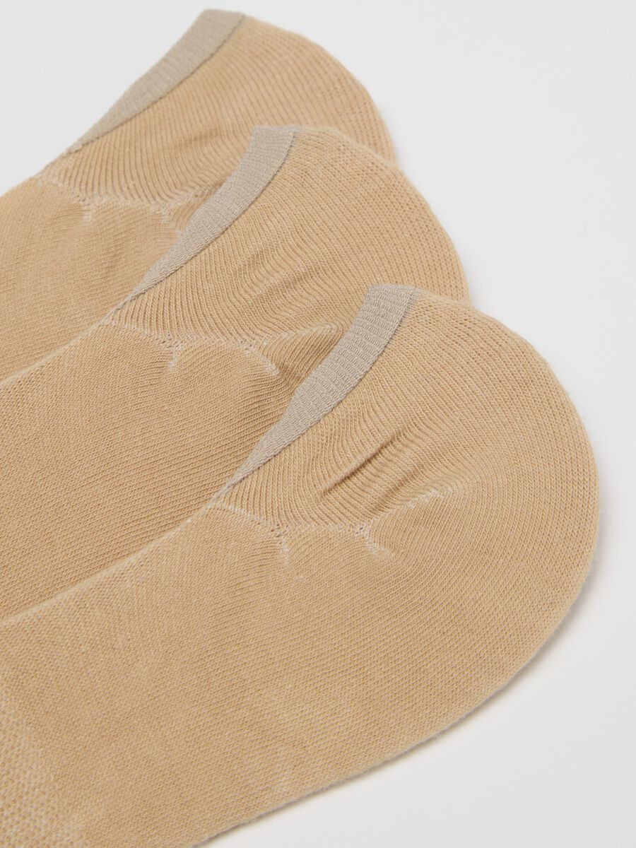 Three-pack beige stretch pop socks_1