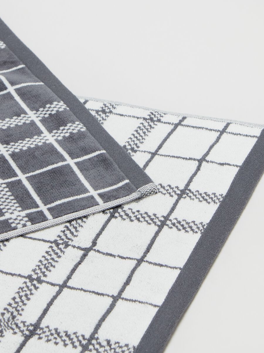 Asciugamano viso 50x90 squares grigio scuro velour_2