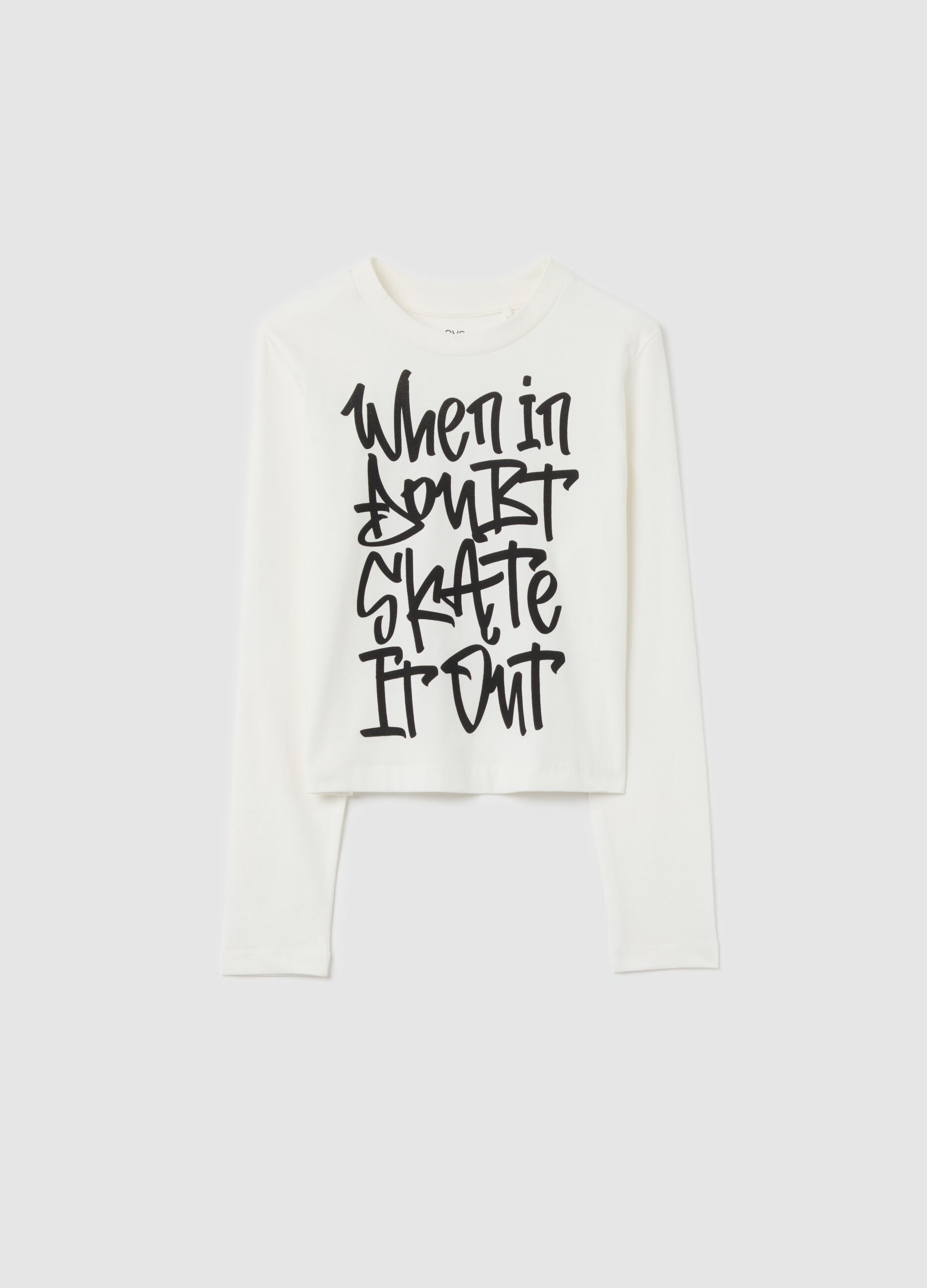 Long-sleeved T-shirt with lettering print