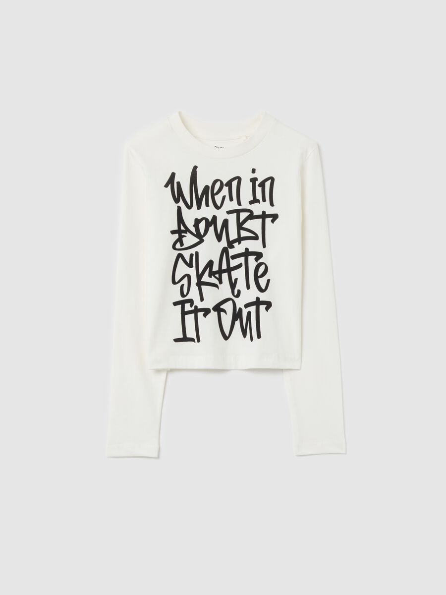 Long-sleeved T-shirt with lettering print_3