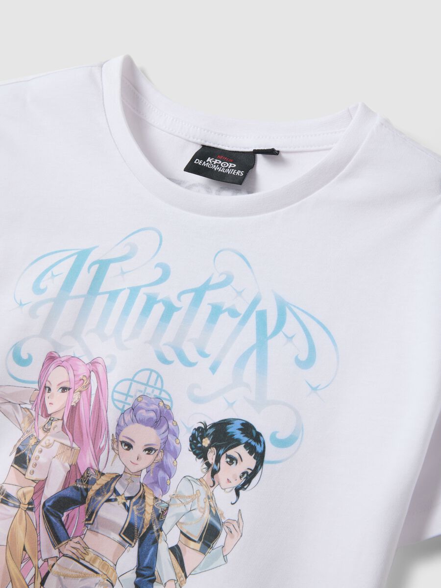 T-shirt bianca in puro cotone con stampa K-Pop Demon Hunters regular fit_2