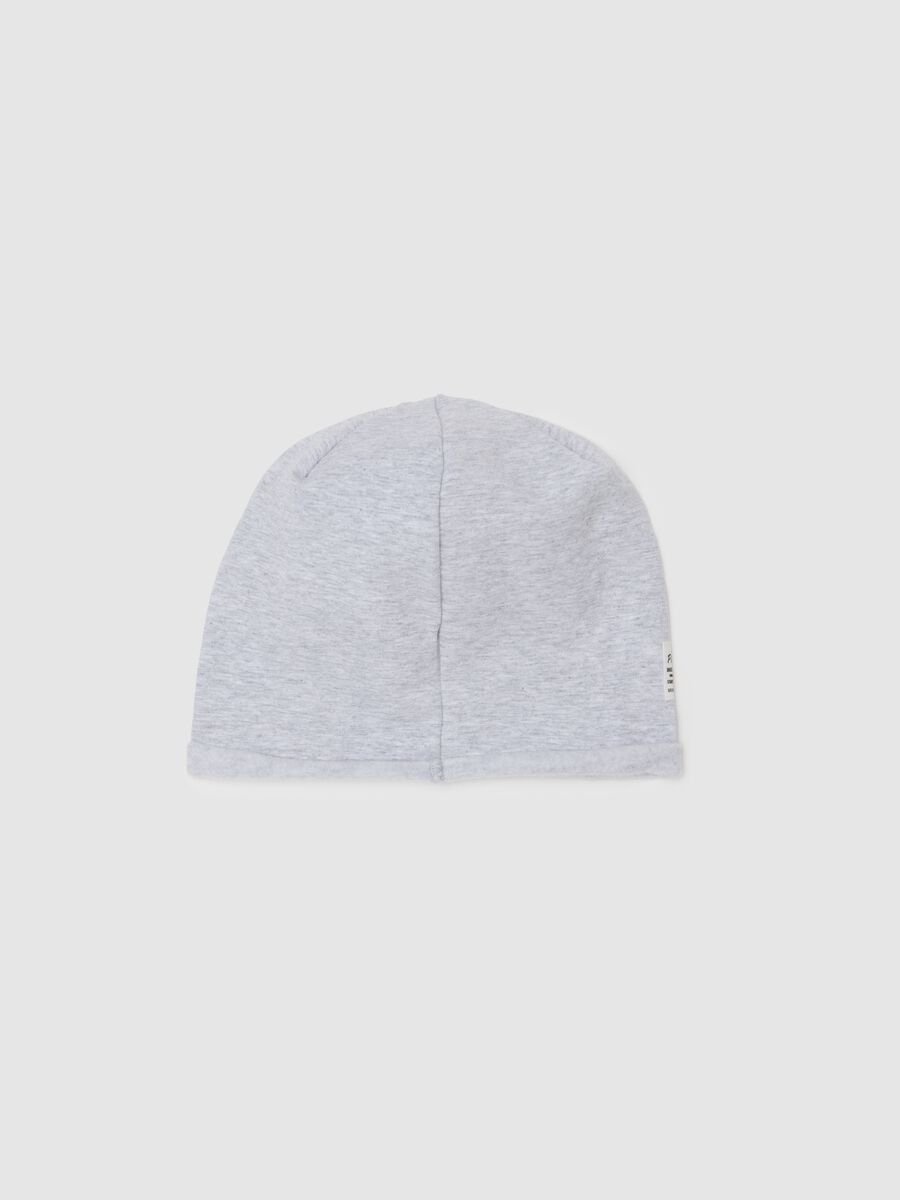 Cappello da bambino in cotone grigio elasticizzato_1