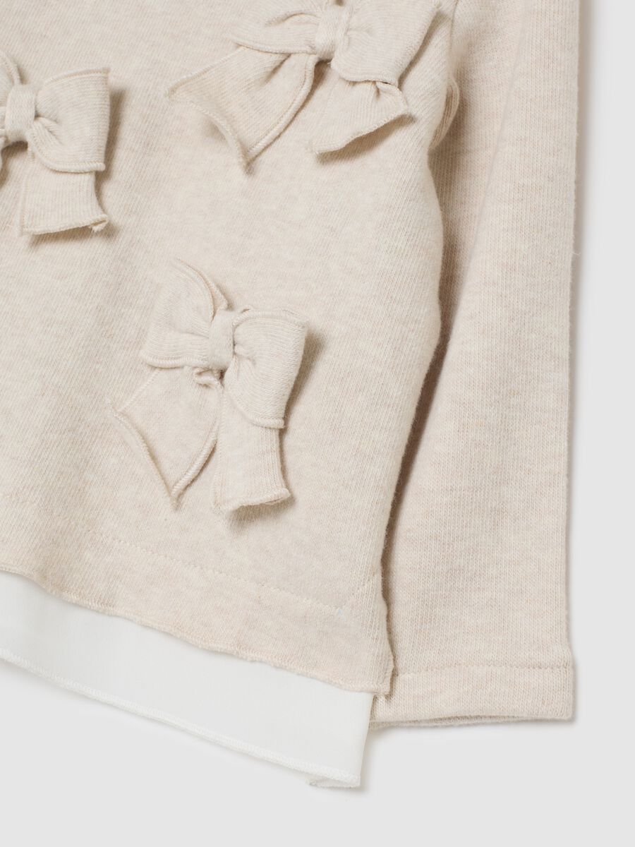 Completo felpa pantalone beige da bimba in misto cotone regular fit_2