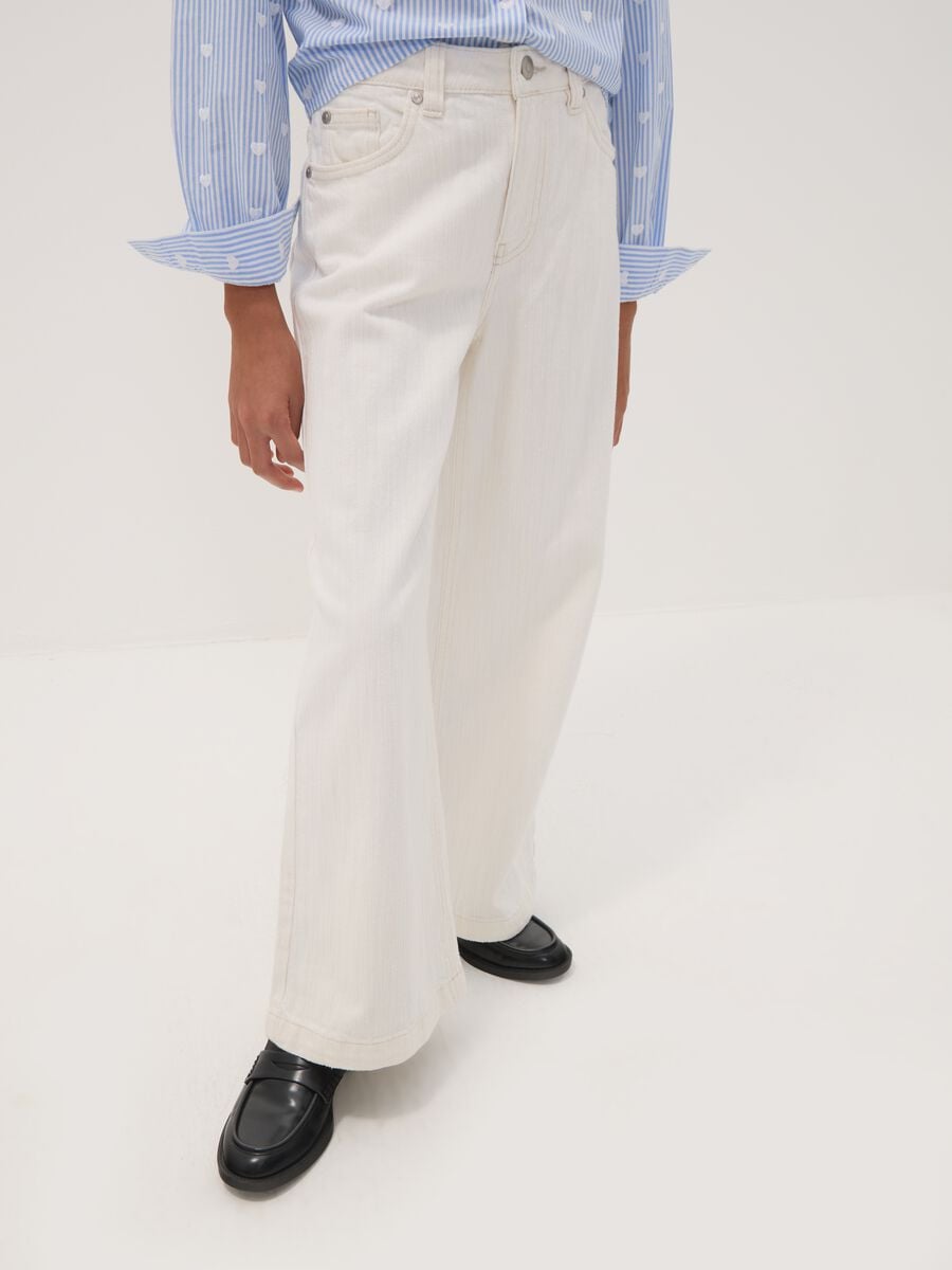 White wide-leg trousers in pure cotton_2