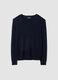 Maglia blu in misto viscosa con scollo a V regular fit_0