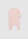 Baby girl's pink velour onesie with classic collar_1