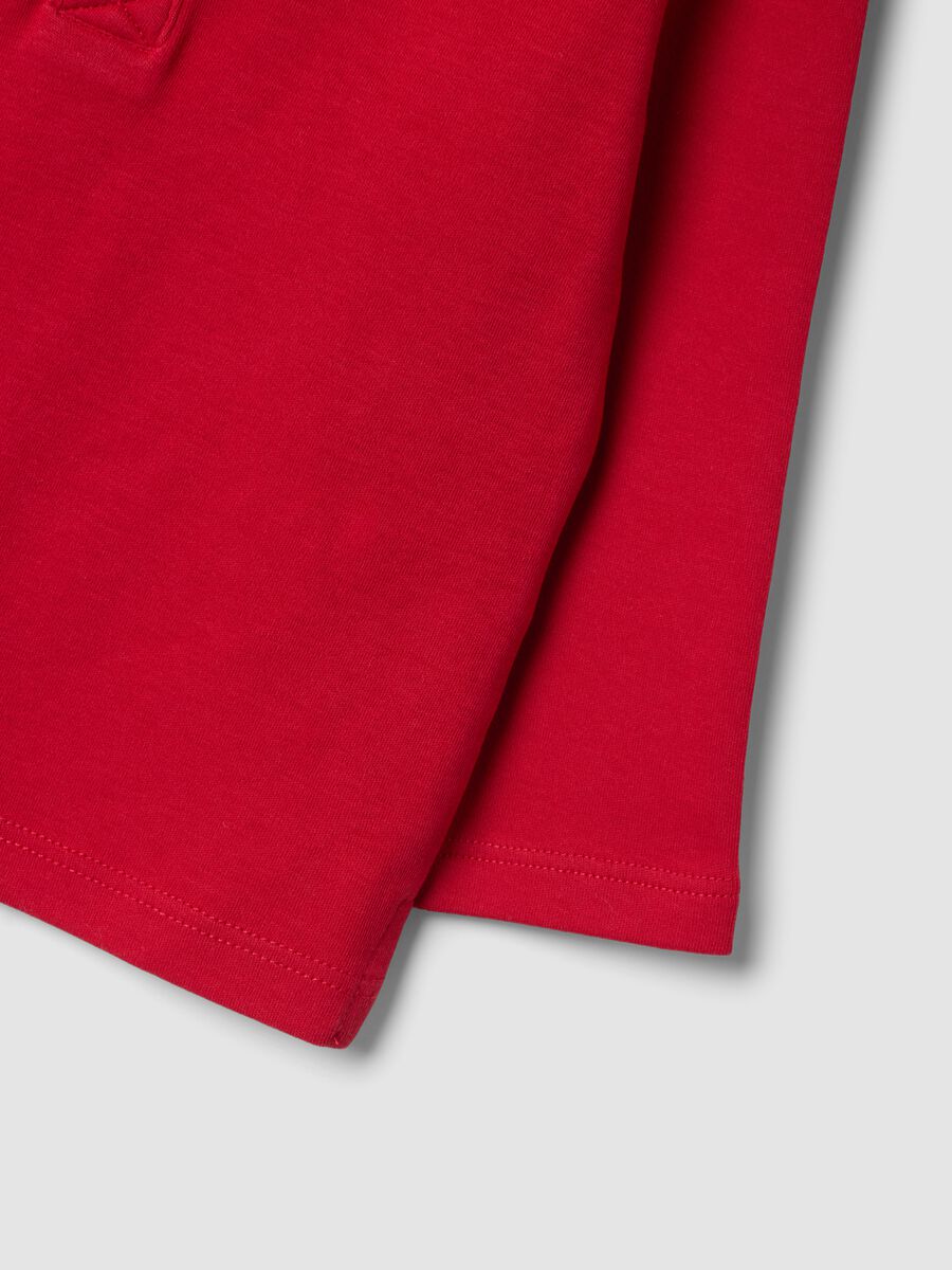 Polo rossa in puro cotone organico a maniche lunghe per bimbo_2
