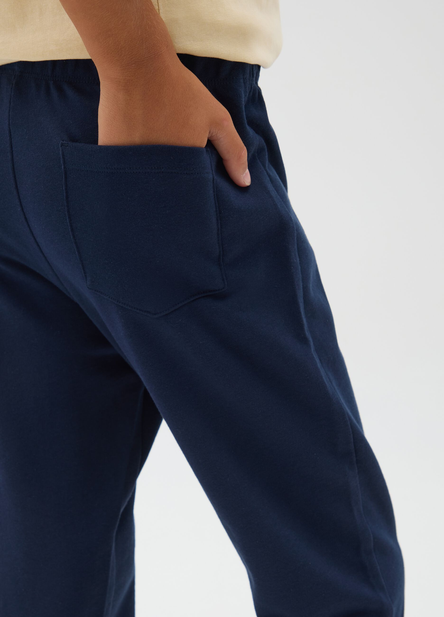 Boys' pure cotton blue trousers regular fit