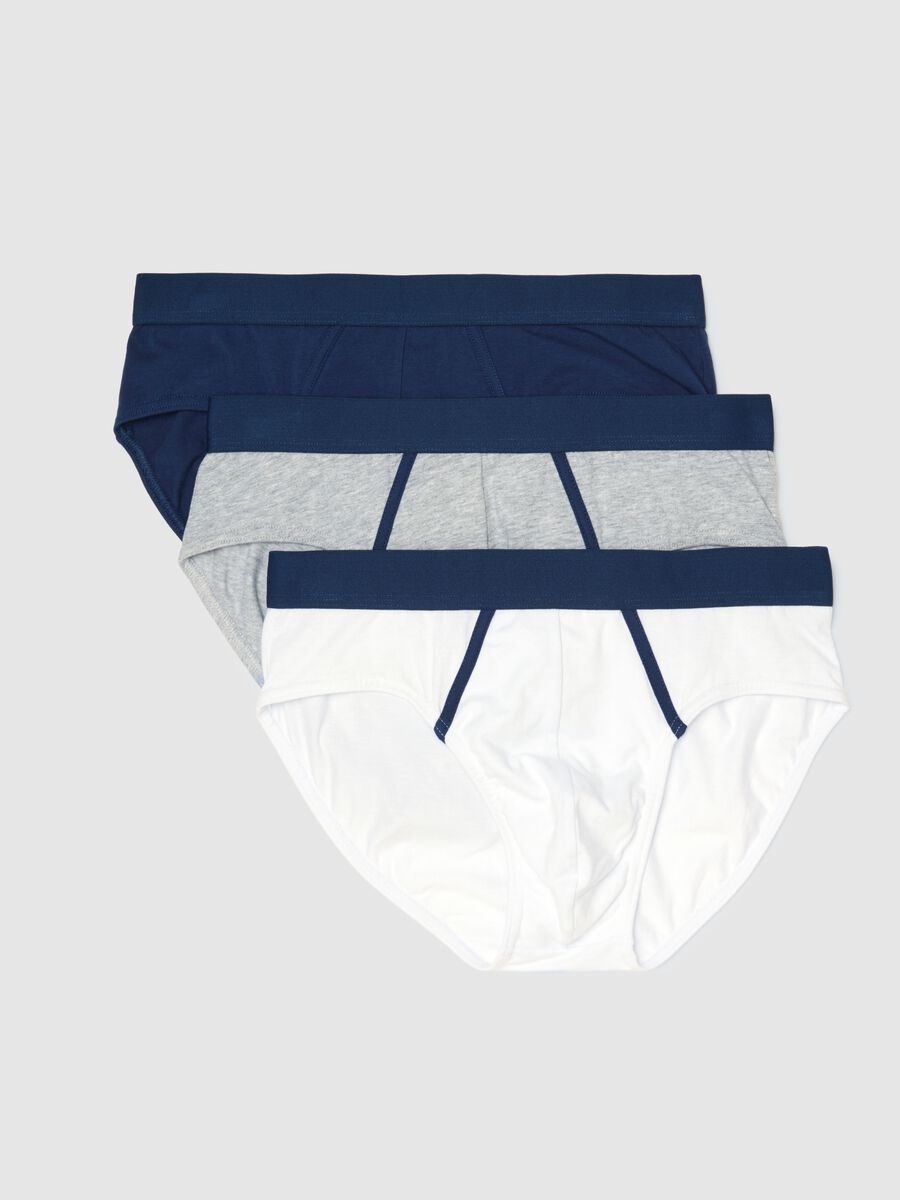 Tripack multicolour briefs in stretch cotton_0