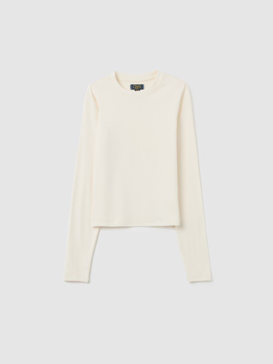 Girls white cotton blend regular fit top_0