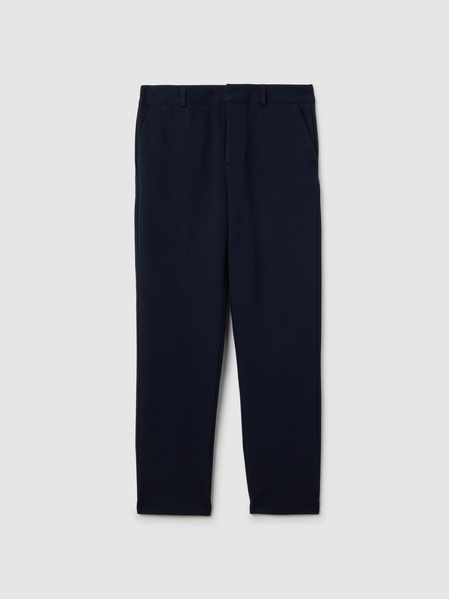 Black slim trousers in stretch fabric_4