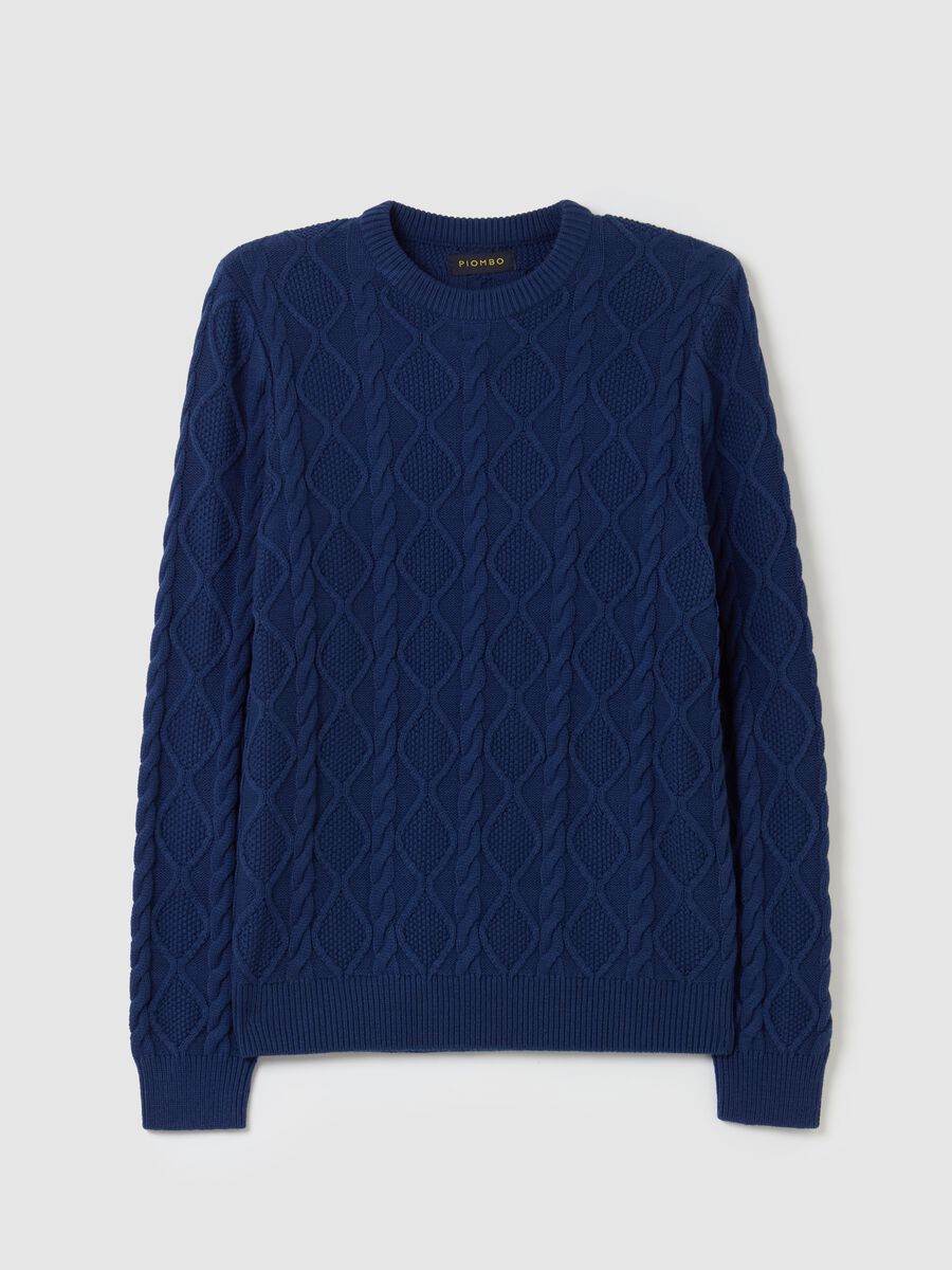Pullover a trecce con motivo a rombi_4