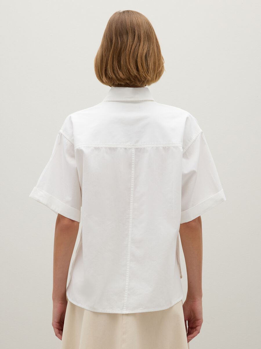 Camicia in puro cotone bianca oversized_3