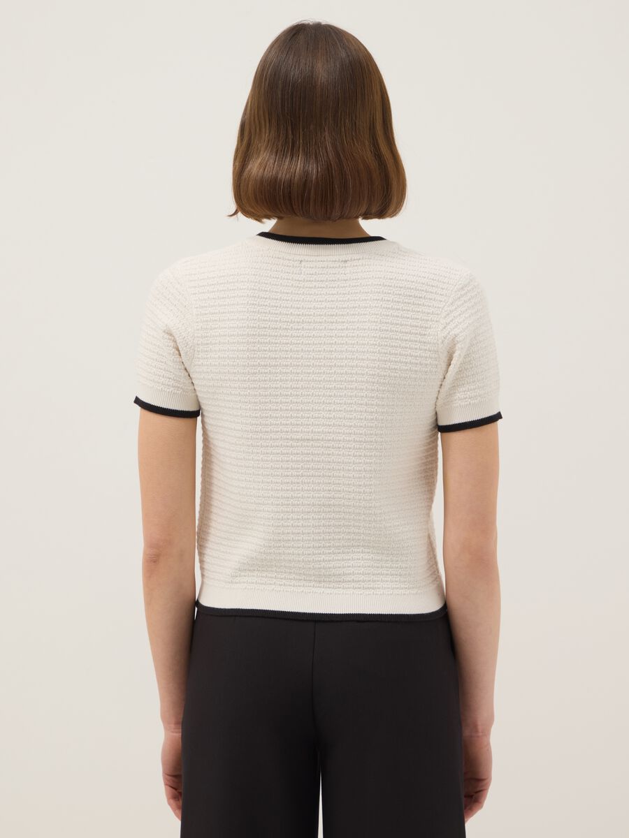 Cardigan bianco in puro cotone regular fit con bottoni_2