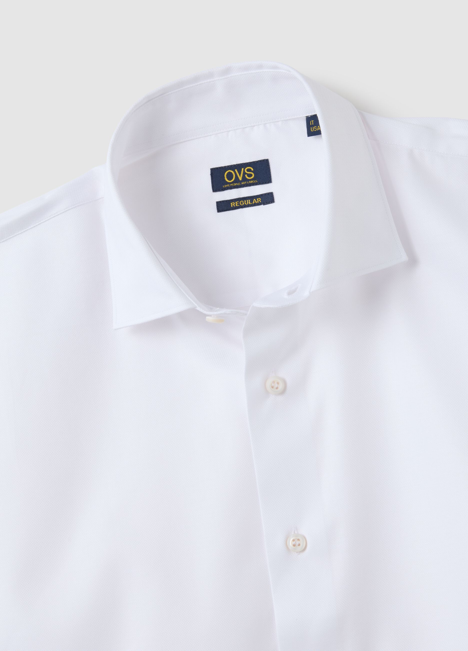 Camicia in puro cotone bianca regular fit easy iron