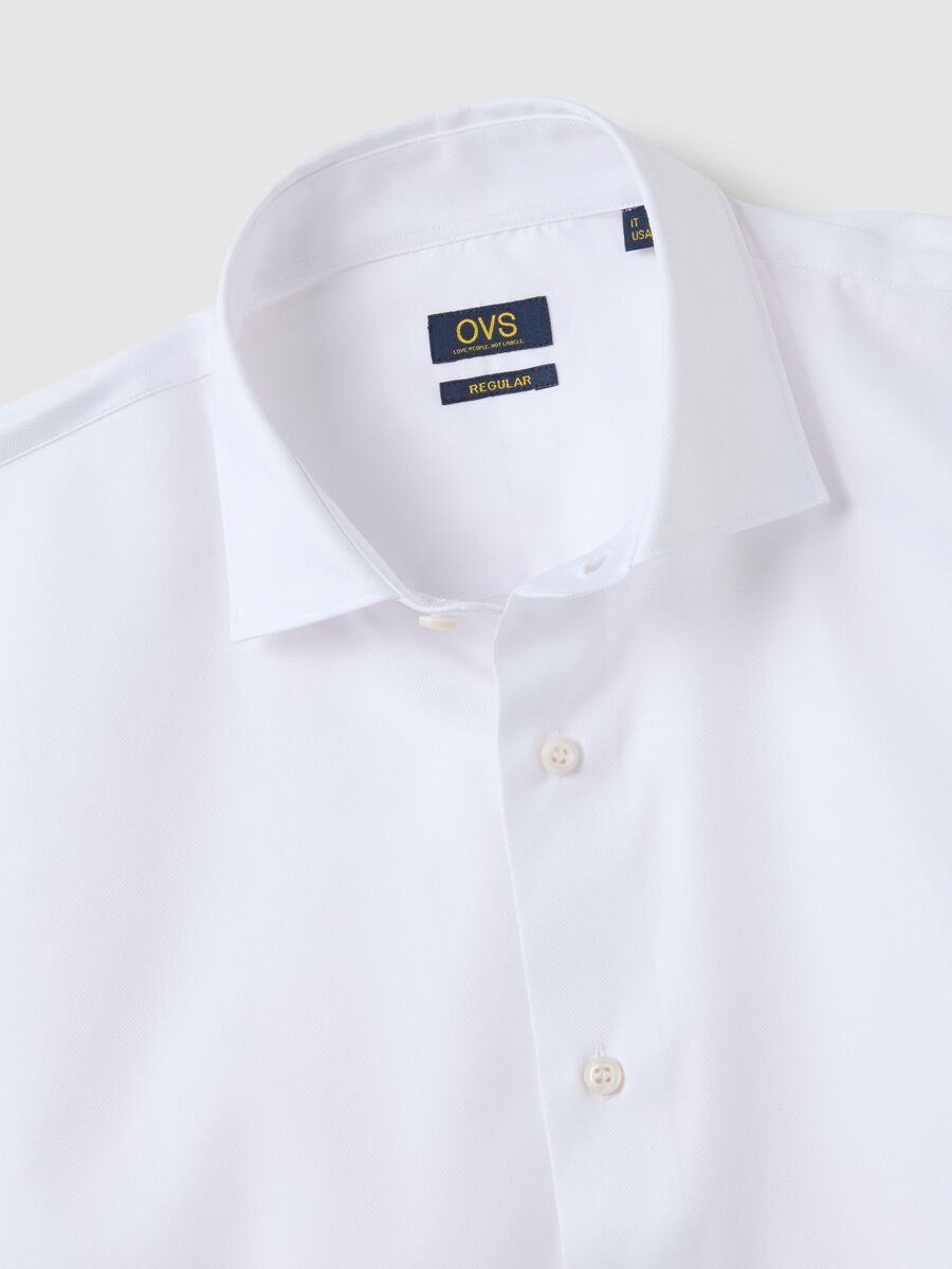 Camicia in puro cotone bianca regular fit easy iron_1