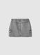 Girl's grey pure cotton skirt regular fit with belt_4