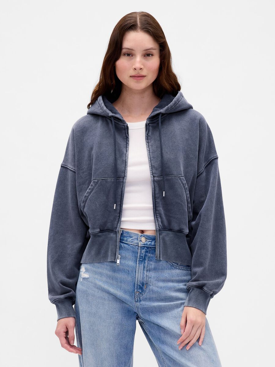 Grey hoodie with zip_0