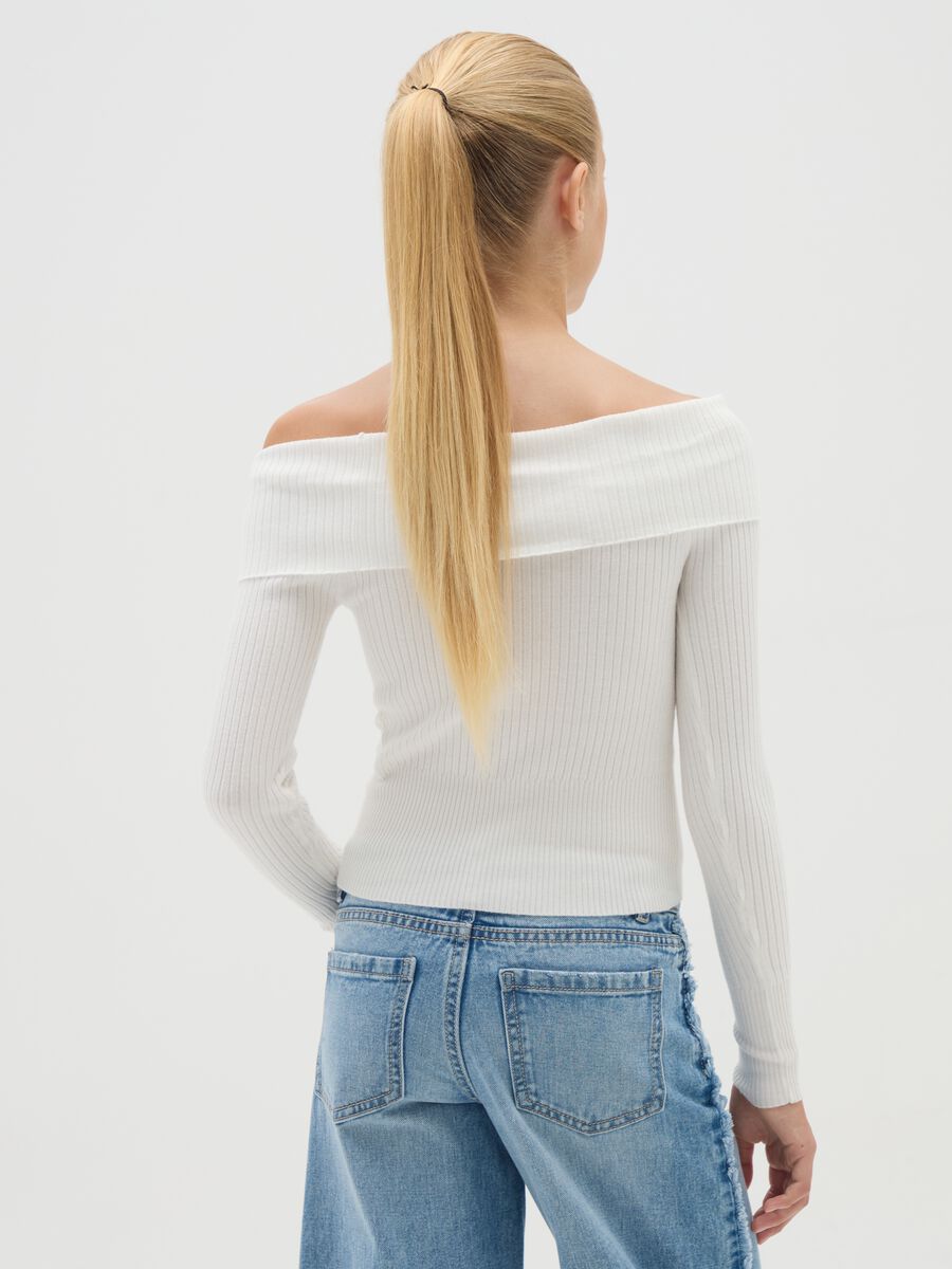 Girls' fitted white viscose blend top_1