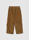 Children's brown stretch cotton cargo trousers_4