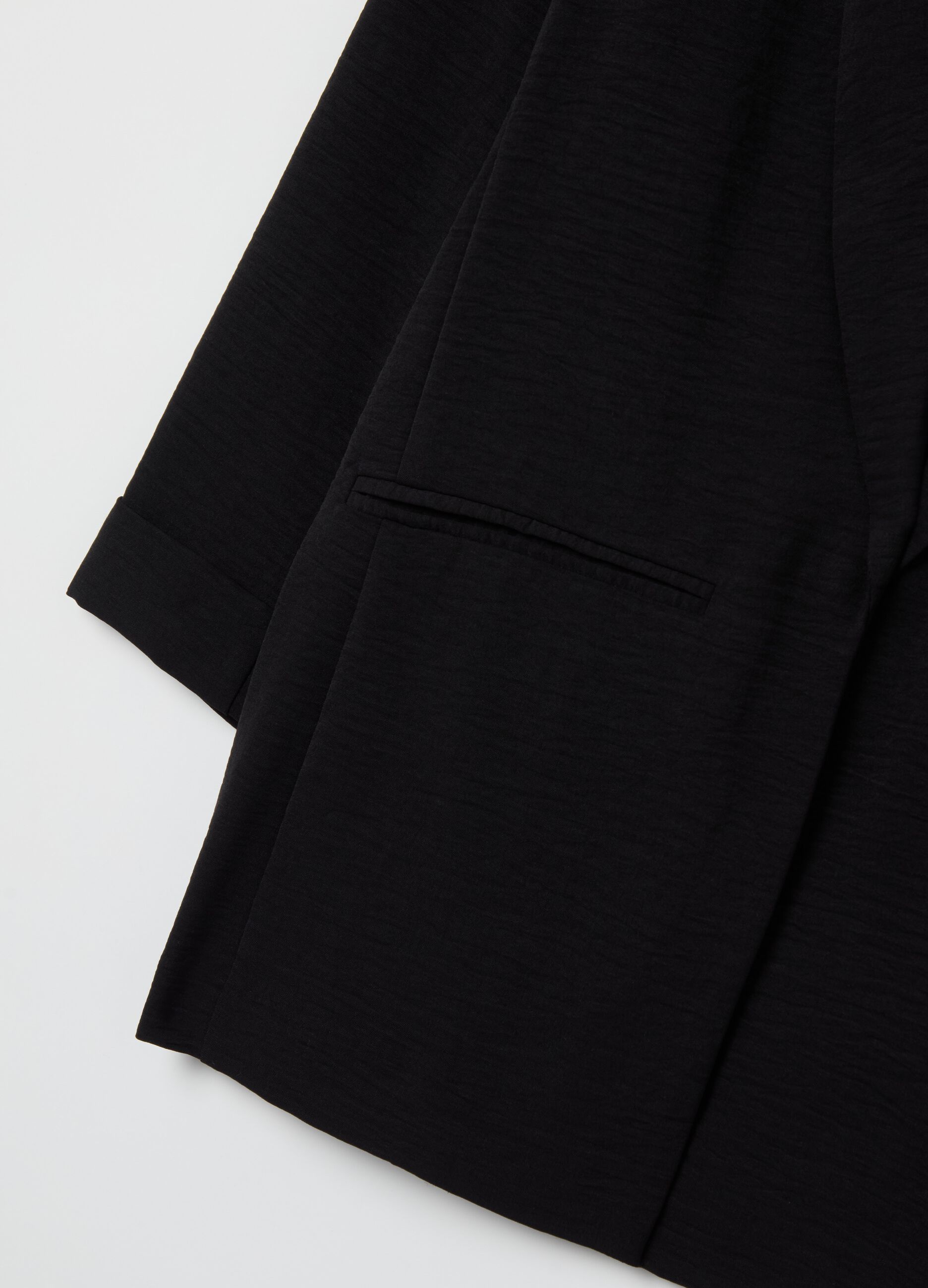 Blazer fluido aperto effetto crinkle