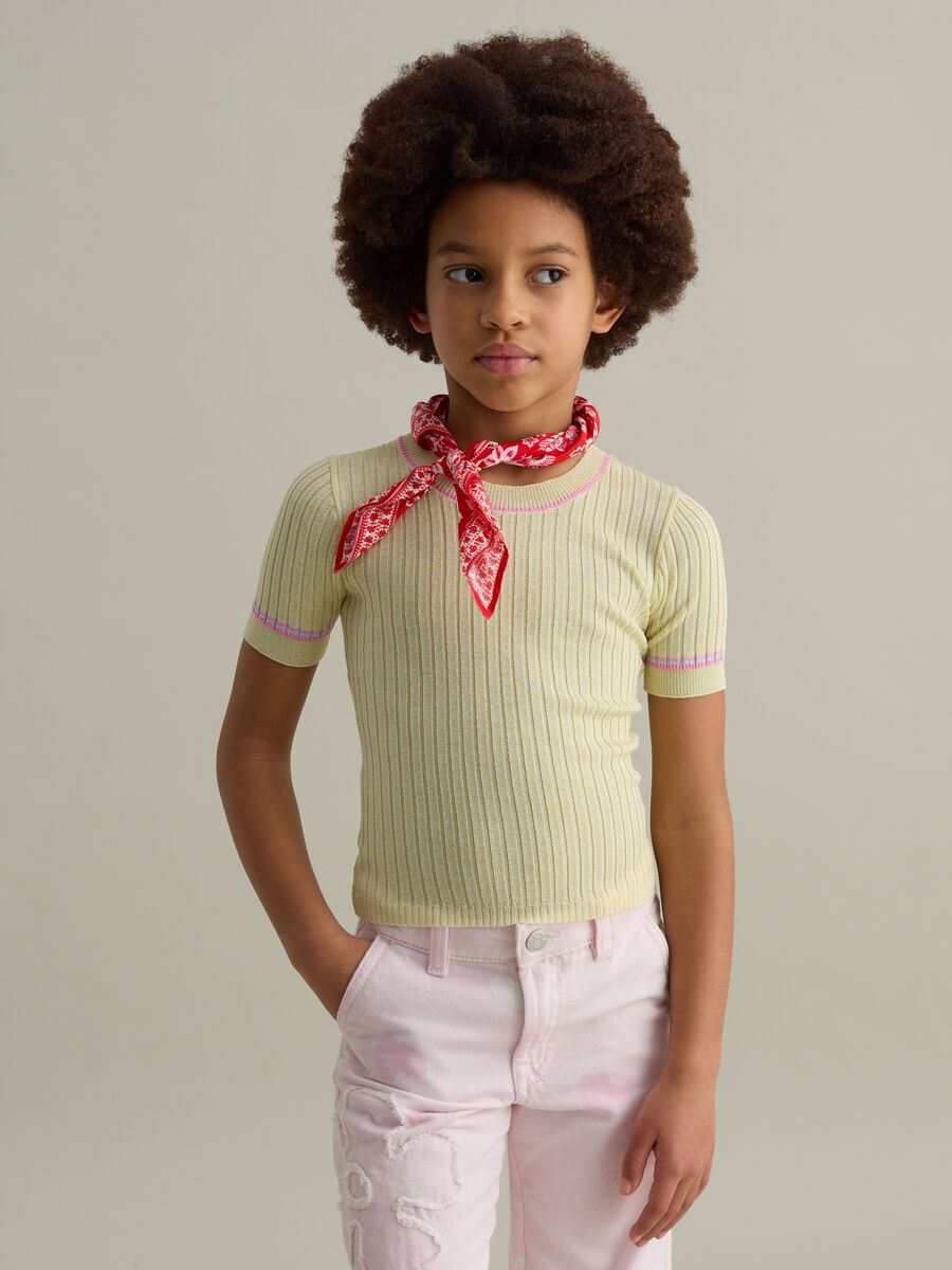 T-shirt in ribbed jersey with lurex_0