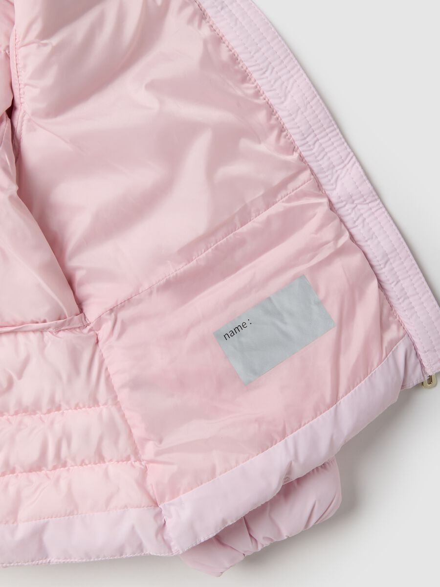 Girls' pink padded jacket regular fit with hood_2