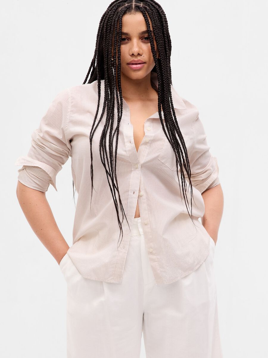 Camicia in cotone a righe con lurex_3